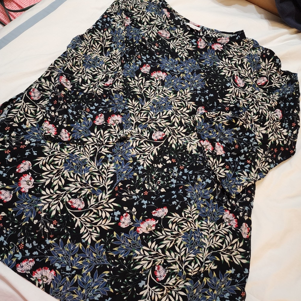J JIll Tunic Top Slits On Side Floral Bell Sleeves Flowy  Boho Fairy‎ 1XL